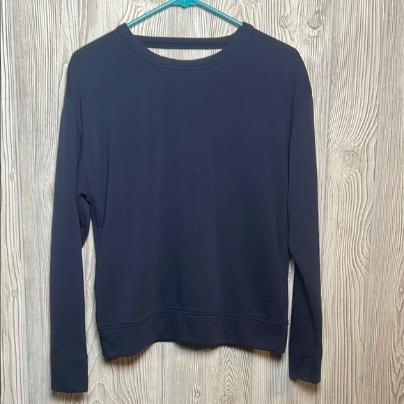Nike Women's Dri-Fit L/S Versa Open Back Training Top Navy Blue Size XS - Picture 1 of 5